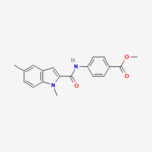 molecular formula C19H18N2O3 B11353526 methyl 4-{[(1,5-dimethyl-1H-indol-2-yl)carbonyl]amino}benzoate 