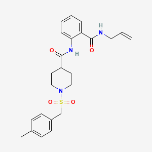 molecular formula C24H29N3O4S B11353547 1-[(4-methylbenzyl)sulfonyl]-N-[2-(prop-2-en-1-ylcarbamoyl)phenyl]piperidine-4-carboxamide 