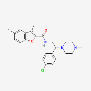 molecular formula C24H28ClN3O2 B11353560 N-[2-(4-chlorophenyl)-2-(4-methylpiperazin-1-yl)ethyl]-3,5-dimethyl-1-benzofuran-2-carboxamide 