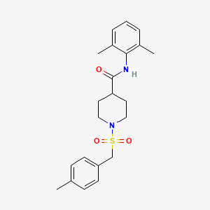 molecular formula C22H28N2O3S B11353614 N-(2,6-dimethylphenyl)-1-[(4-methylbenzyl)sulfonyl]piperidine-4-carboxamide 
