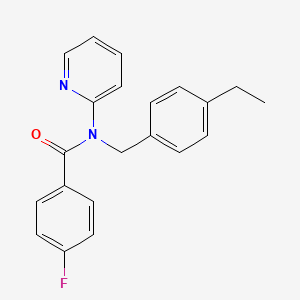 molecular formula C21H19FN2O B11353741 N-(4-ethylbenzyl)-4-fluoro-N-(pyridin-2-yl)benzamide 