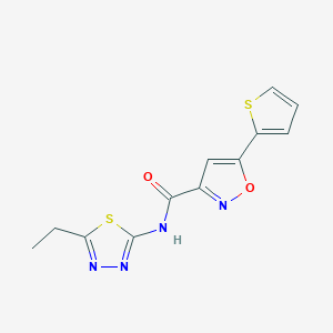 molecular formula C12H10N4O2S2 B11353769 N-(5-ethyl-1,3,4-thiadiazol-2-yl)-5-(thiophen-2-yl)-1,2-oxazole-3-carboxamide 