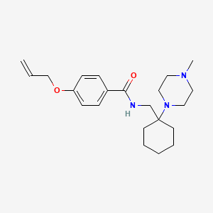 molecular formula C22H33N3O2 B11353877 N-{[1-(4-methylpiperazin-1-yl)cyclohexyl]methyl}-4-(prop-2-en-1-yloxy)benzamide 
