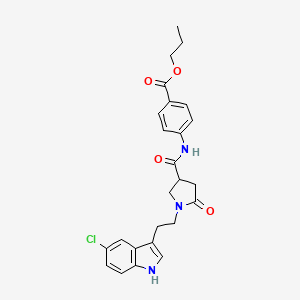 molecular formula C25H26ClN3O4 B11353971 propyl 4-[({1-[2-(5-chloro-1H-indol-3-yl)ethyl]-5-oxopyrrolidin-3-yl}carbonyl)amino]benzoate 