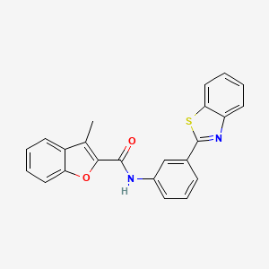 molecular formula C23H16N2O2S B11354014 N-[3-(1,3-benzothiazol-2-yl)phenyl]-3-methyl-1-benzofuran-2-carboxamide 