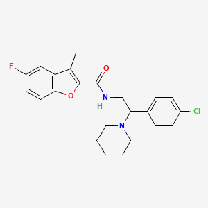 molecular formula C23H24ClFN2O2 B11354638 N-[2-(4-chlorophenyl)-2-(piperidin-1-yl)ethyl]-5-fluoro-3-methyl-1-benzofuran-2-carboxamide 