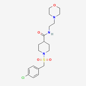 molecular formula C19H28ClN3O4S B11355824 1-[(4-chlorobenzyl)sulfonyl]-N-[2-(morpholin-4-yl)ethyl]piperidine-4-carboxamide 