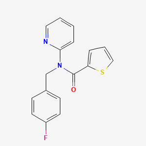 molecular formula C17H13FN2OS B11355867 N-(4-fluorobenzyl)-N-(pyridin-2-yl)thiophene-2-carboxamide 