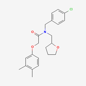 molecular formula C22H26ClNO3 B11355914 N-(4-chlorobenzyl)-2-(3,4-dimethylphenoxy)-N-(tetrahydrofuran-2-ylmethyl)acetamide 