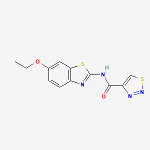 molecular formula C12H10N4O2S2 B11355930 N-(6-ethoxy-1,3-benzothiazol-2-yl)-1,2,3-thiadiazole-4-carboxamide 