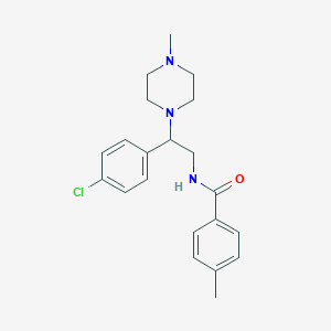 molecular formula C21H26ClN3O B11356114 N-[2-(4-chlorophenyl)-2-(4-methylpiperazin-1-yl)ethyl]-4-methylbenzamide 