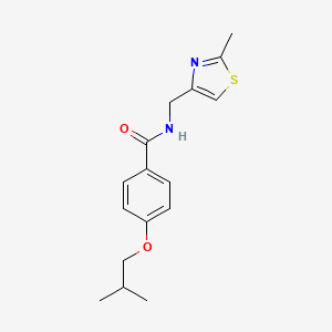 molecular formula C16H20N2O2S B11356203 N-[(2-methyl-1,3-thiazol-4-yl)methyl]-4-(2-methylpropoxy)benzamide 