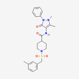 molecular formula C25H30N4O4S B11356225 N-(1,5-dimethyl-3-oxo-2-phenyl-2,3-dihydro-1H-pyrazol-4-yl)-1-[(3-methylbenzyl)sulfonyl]piperidine-4-carboxamide 