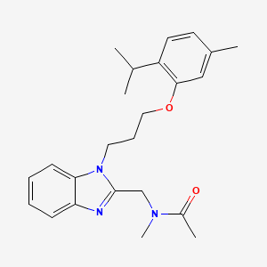 molecular formula C24H31N3O2 B11356404 N-methyl-N-[(1-{3-[5-methyl-2-(propan-2-yl)phenoxy]propyl}-1H-benzimidazol-2-yl)methyl]acetamide 