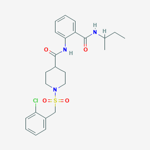 molecular formula C24H30ClN3O4S B11356410 N-[2-(butan-2-ylcarbamoyl)phenyl]-1-[(2-chlorobenzyl)sulfonyl]piperidine-4-carboxamide 