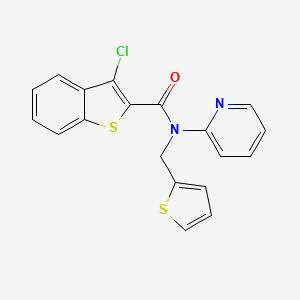 molecular formula C19H13ClN2OS2 B11356417 3-chloro-N-(pyridin-2-yl)-N-(thiophen-2-ylmethyl)-1-benzothiophene-2-carboxamide 