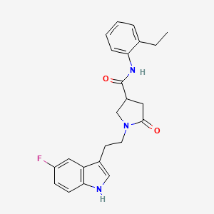 molecular formula C23H24FN3O2 B11356560 N-(2-ethylphenyl)-1-[2-(5-fluoro-1H-indol-3-yl)ethyl]-5-oxopyrrolidine-3-carboxamide 