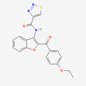 molecular formula C20H15N3O4S B11356564 N-[2-(4-ethoxybenzoyl)-1-benzofuran-3-yl]-1,2,3-thiadiazole-4-carboxamide 
