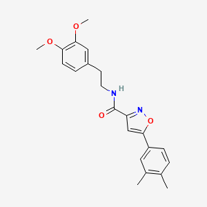 molecular formula C22H24N2O4 B11356590 N-[2-(3,4-dimethoxyphenyl)ethyl]-5-(3,4-dimethylphenyl)-1,2-oxazole-3-carboxamide 