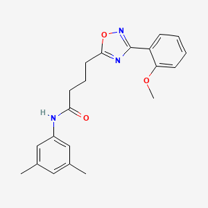 molecular formula C21H23N3O3 B11356654 N-(3,5-dimethylphenyl)-4-[3-(2-methoxyphenyl)-1,2,4-oxadiazol-5-yl]butanamide 