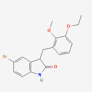 molecular formula C18H18BrNO3 B11356664 5-bromo-3-(3-ethoxy-2-methoxybenzyl)-1,3-dihydro-2H-indol-2-one 