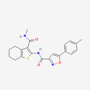 molecular formula C21H21N3O3S B11356685 N-[3-(methylcarbamoyl)-4,5,6,7-tetrahydro-1-benzothiophen-2-yl]-5-(4-methylphenyl)-1,2-oxazole-3-carboxamide 