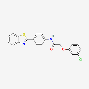 molecular formula C21H15ClN2O2S B11356913 N-[4-(1,3-benzothiazol-2-yl)phenyl]-2-(3-chlorophenoxy)acetamide 