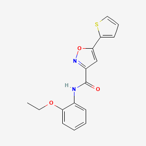 molecular formula C16H14N2O3S B11356921 N-(2-ethoxyphenyl)-5-(thiophen-2-yl)-1,2-oxazole-3-carboxamide 