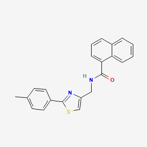molecular formula C22H18N2OS B11356983 N-{[2-(4-methylphenyl)-1,3-thiazol-4-yl]methyl}naphthalene-1-carboxamide 