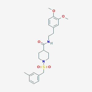 molecular formula C24H32N2O5S B11357145 N-[2-(3,4-dimethoxyphenyl)ethyl]-1-[(3-methylbenzyl)sulfonyl]piperidine-4-carboxamide 