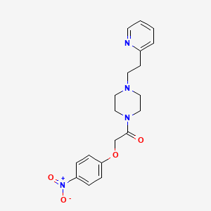 molecular formula C19H22N4O4 B11357224 2-(4-Nitrophenoxy)-1-{4-[2-(pyridin-2-yl)ethyl]piperazin-1-yl}ethanone 