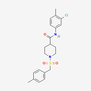 molecular formula C21H25ClN2O3S B11357395 N-(3-chloro-4-methylphenyl)-1-[(4-methylbenzyl)sulfonyl]piperidine-4-carboxamide 