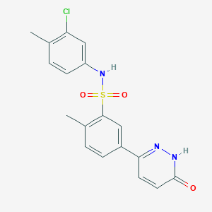 molecular formula C18H16ClN3O3S B11357552 N-(3-chloro-4-methylphenyl)-2-methyl-5-(6-oxo-1,6-dihydropyridazin-3-yl)benzenesulfonamide 