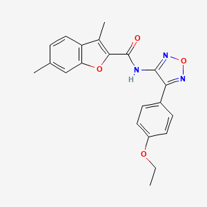molecular formula C21H19N3O4 B11357718 N-[4-(4-ethoxyphenyl)-1,2,5-oxadiazol-3-yl]-3,6-dimethyl-1-benzofuran-2-carboxamide 