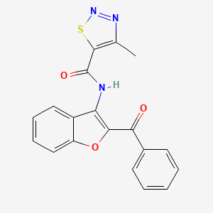molecular formula C19H13N3O3S B11357827 N-(2-benzoyl-1-benzofuran-3-yl)-4-methyl-1,2,3-thiadiazole-5-carboxamide 