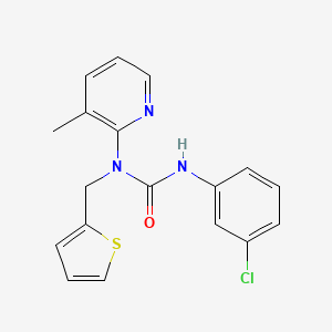 molecular formula C18H16ClN3OS B11357956 3-(3-Chlorophenyl)-1-(3-methylpyridin-2-yl)-1-(thiophen-2-ylmethyl)urea 