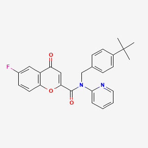 molecular formula C26H23FN2O3 B11358120 N-(4-tert-butylbenzyl)-6-fluoro-4-oxo-N-(pyridin-2-yl)-4H-chromene-2-carboxamide 