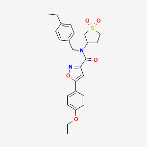 molecular formula C25H28N2O5S B11358183 N-(1,1-dioxidotetrahydrothiophen-3-yl)-5-(4-ethoxyphenyl)-N-(4-ethylbenzyl)-1,2-oxazole-3-carboxamide 