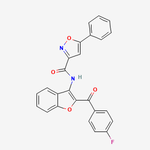 molecular formula C25H15FN2O4 B11358326 N-{2-[(4-fluorophenyl)carbonyl]-1-benzofuran-3-yl}-5-phenyl-1,2-oxazole-3-carboxamide 
