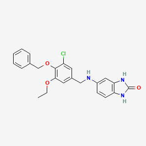 molecular formula C23H22ClN3O3 B11358431 5-{[4-(benzyloxy)-3-chloro-5-ethoxybenzyl]amino}-1,3-dihydro-2H-benzimidazol-2-one 