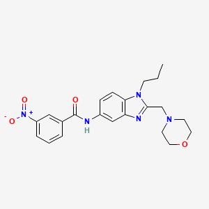 molecular formula C22H25N5O4 B11358836 N-[2-(morpholin-4-ylmethyl)-1-propyl-1H-benzimidazol-5-yl]-3-nitrobenzamide CAS No. 952946-57-5