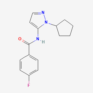 molecular formula C15H16FN3O B11358953 N-(1-cyclopentyl-1H-pyrazol-5-yl)-4-fluorobenzamide 