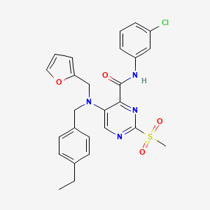molecular formula C26H25ClN4O4S B11359116 N-(3-chlorophenyl)-5-[(4-ethylbenzyl)(furan-2-ylmethyl)amino]-2-(methylsulfonyl)pyrimidine-4-carboxamide 