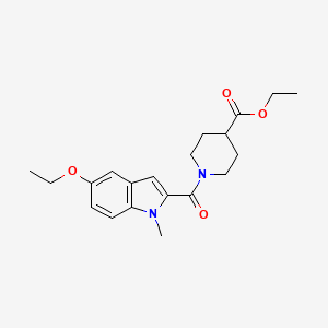 molecular formula C20H26N2O4 B11359209 ethyl 1-[(5-ethoxy-1-methyl-1H-indol-2-yl)carbonyl]piperidine-4-carboxylate 