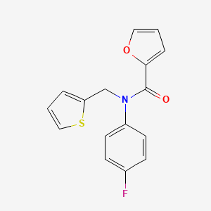 molecular formula C16H12FNO2S B11359217 N-(4-fluorophenyl)-N-(thiophen-2-ylmethyl)furan-2-carboxamide 