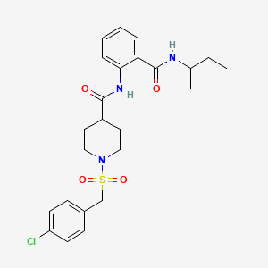 molecular formula C24H30ClN3O4S B11359260 N-[2-(butan-2-ylcarbamoyl)phenyl]-1-[(4-chlorobenzyl)sulfonyl]piperidine-4-carboxamide 