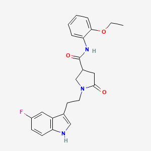 molecular formula C23H24FN3O3 B11359289 N-(2-ethoxyphenyl)-1-[2-(5-fluoro-1H-indol-3-yl)ethyl]-5-oxopyrrolidine-3-carboxamide 