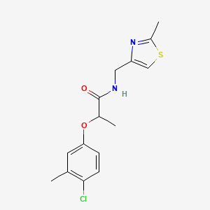 molecular formula C15H17ClN2O2S B11359631 2-(4-chloro-3-methylphenoxy)-N-[(2-methyl-1,3-thiazol-4-yl)methyl]propanamide 