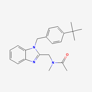 molecular formula C22H27N3O B11359640 N-{[1-(4-tert-butylbenzyl)-1H-benzimidazol-2-yl]methyl}-N-methylacetamide 