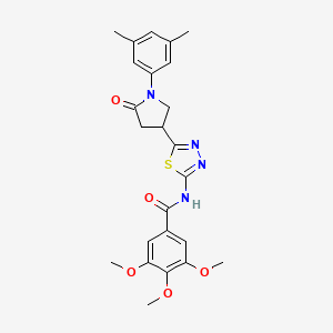 molecular formula C24H26N4O5S B11359771 N-{5-[1-(3,5-dimethylphenyl)-5-oxopyrrolidin-3-yl]-1,3,4-thiadiazol-2-yl}-3,4,5-trimethoxybenzamide 